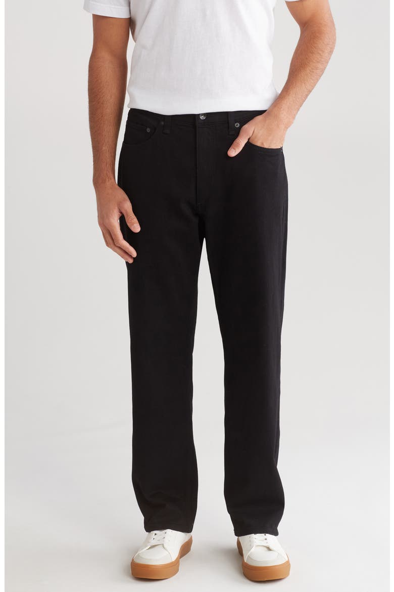 Fit 4 Authentic Stretch Straight Leg Baggy Jeans, Main, color, BLACK