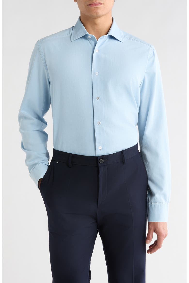 Waterton Cotton Denim Button-Up Shirt, Main, color, FADED DENIM