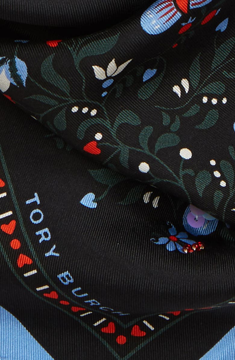 Tory Burch Floral Silk Square Scarf, Alternate, color,