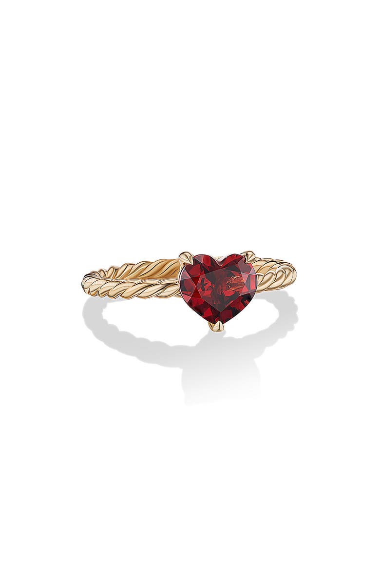 David Yurman Garnet Heart Ring, Alternate, color, 18K Yellow Gold