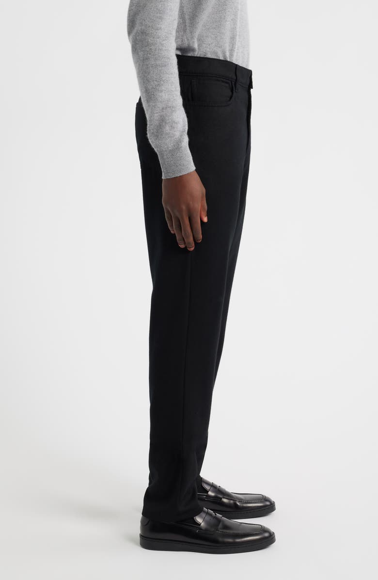 Canali Lightweight Regular Fit Wool Flannel Pants, Alternate, color, Black