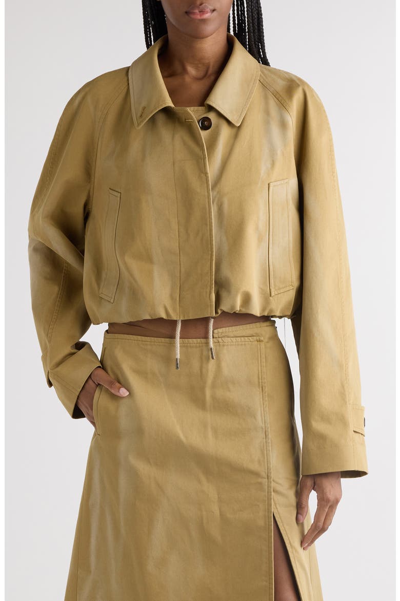 Omary Cotton Twill Crop Jacket, Main, color, FADED OCHRE DRV
