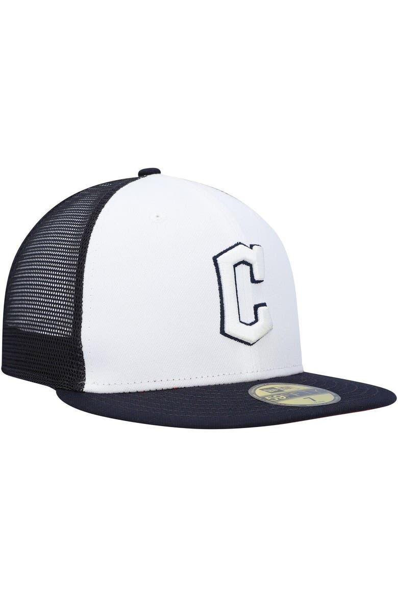 Men's New Era White/Navy Cleveland Guardians 2023 On-Field Batting Practice 59FIFTY Fitted Hat, Alternate, color, White