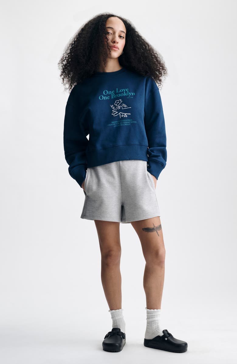 Brooklyn Industries Graphic Sweatshirt, Alternate, color, Navy Peony