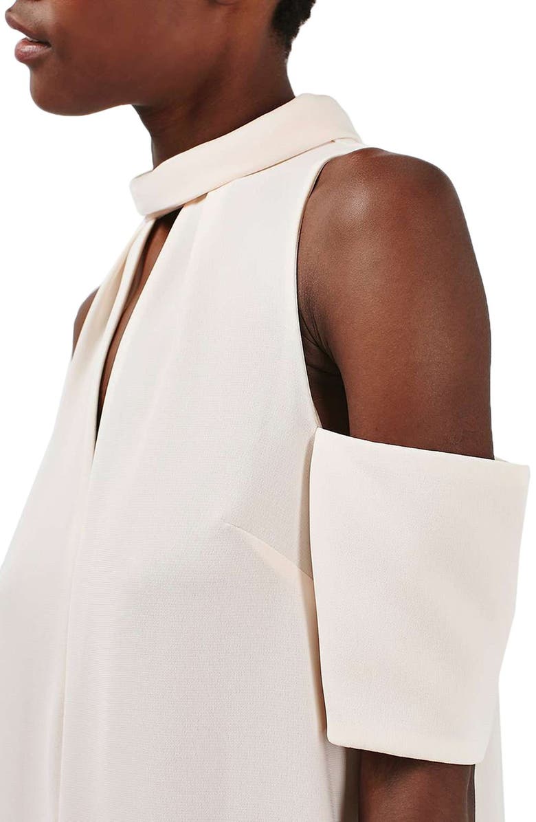 Topshop Cold Shoulder Keyhole Dress, Alternate, color, 