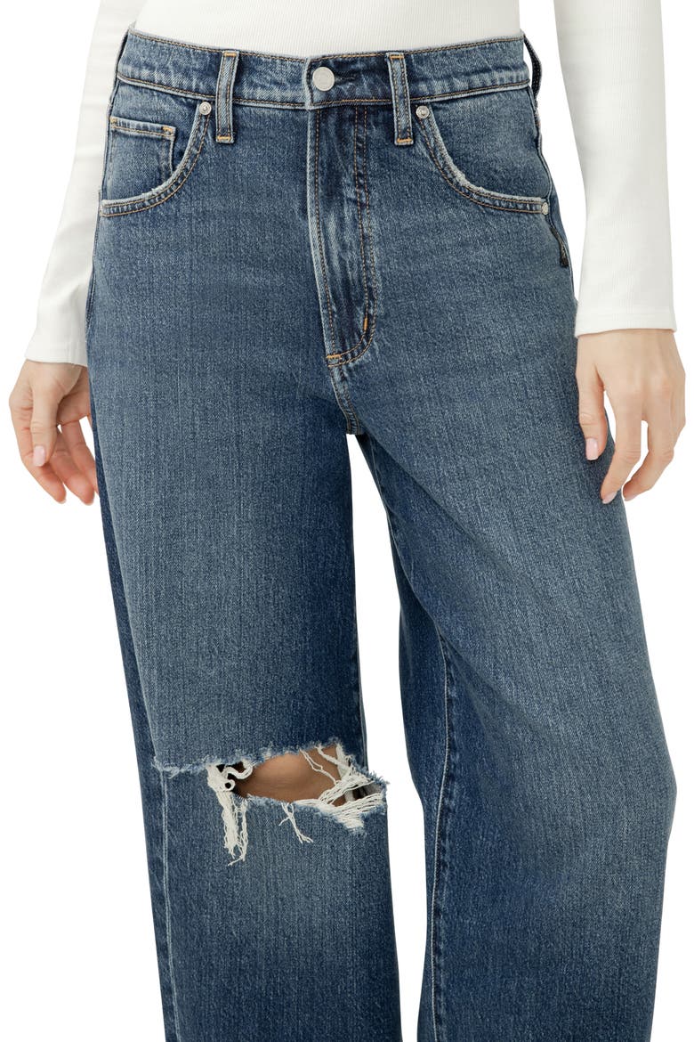 Be Easy Ripped High Waist Crop Wide Leg Jeans, Alternate, color, THELMA