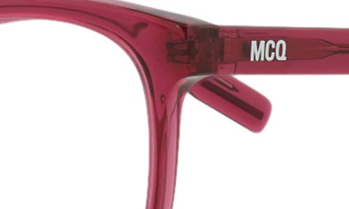 Alexander Mcqueen Mcqueen 49mm Square Optical Glasses In Burgundy Burgundy Transparent