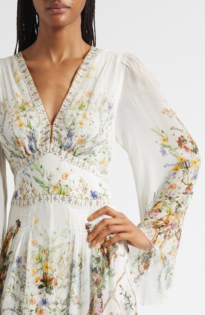 Camilla Dressing Room Drama Long Sleeve Silk Chiffon Maxi Dress, Alternate, color, Dressing Room Drama