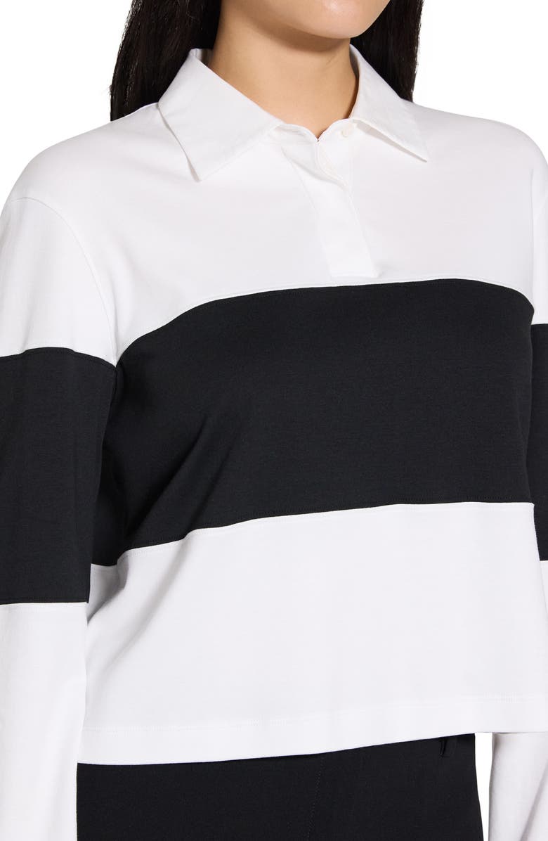 Theory Long Sleeve Crop Rugby Polo, Alternate, color, 