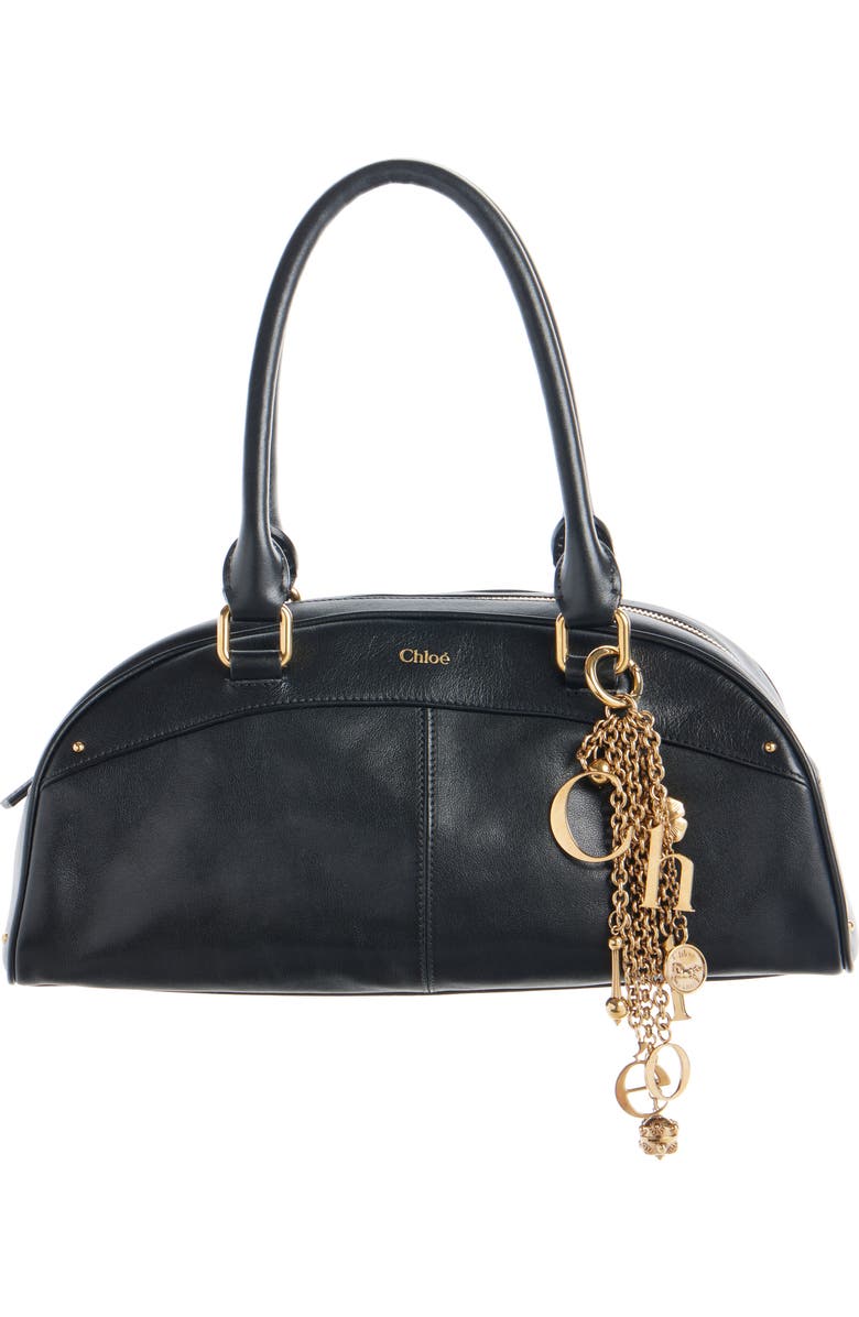 Chloé Bowling Leather Handheld Bag, Main, color, Black