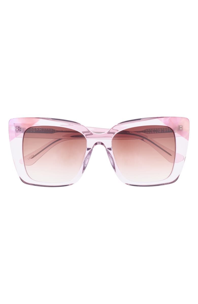 DIFF Lizzy Square Sunglasses, Main, color, Light Pink