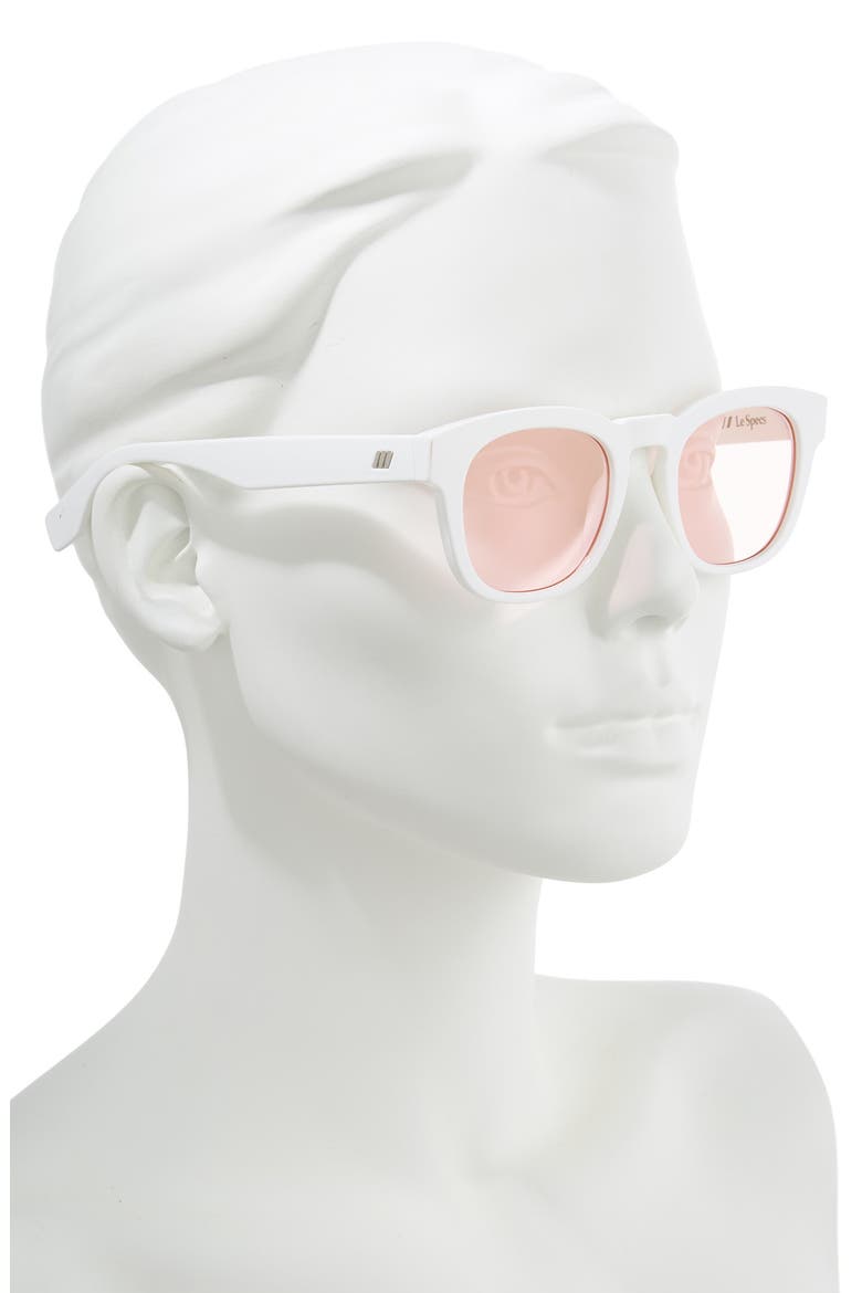 Block Party 49mm Round Sunglasses, Alternate, color, OPTIC WHITE