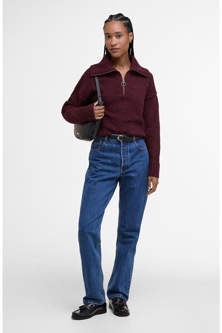 Lavensdale Wool Blend Half-Zip Sweater, Alternate, color, BLACK CHERRY