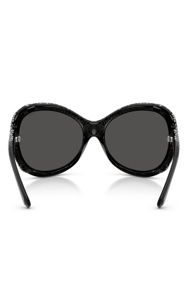 Swarovski 72mm Butterfly Sunglasses, Alternate, color, Dark Grey / Dark Grey