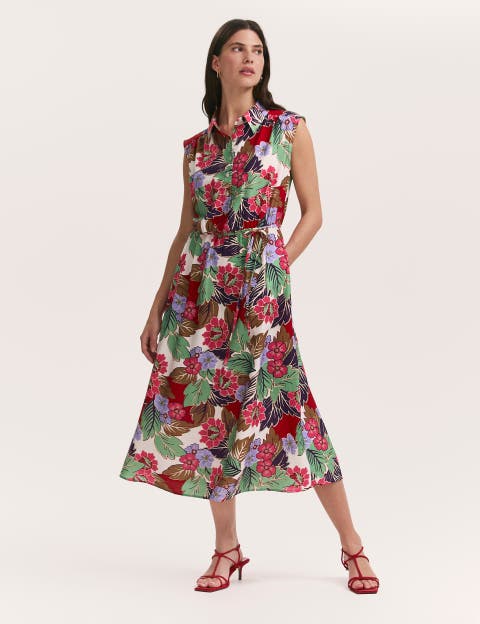 Alida Floral Midi Shirt Dress