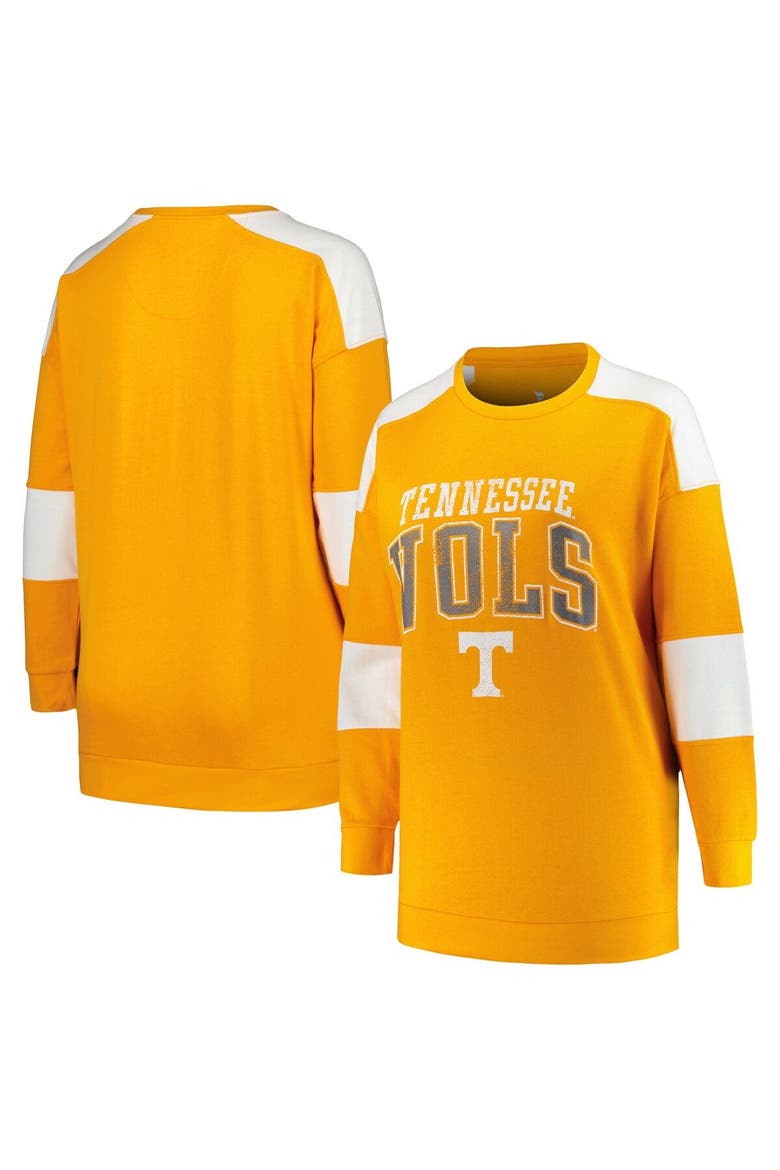 Women's Profile Tennessee Orange Tennessee Volunteers Plus Size Striped Pullover Sweatshirt, Main, color, Tennessee Orange