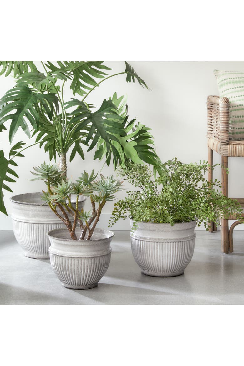 Camelia Pots Set of 3, Alternate, color, White