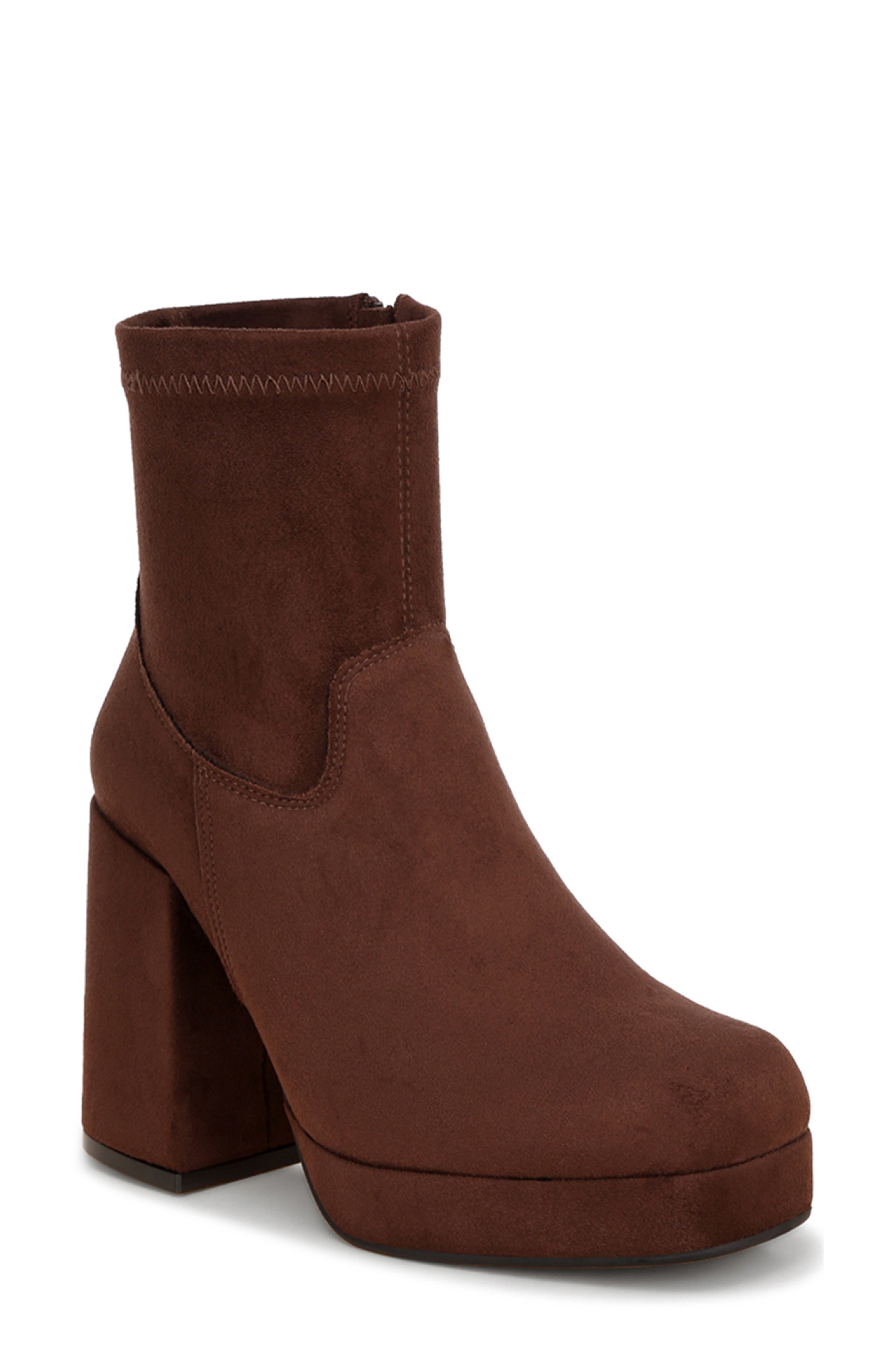 Antbera Platform Bootie, Main, color, BROWN SUEDE
