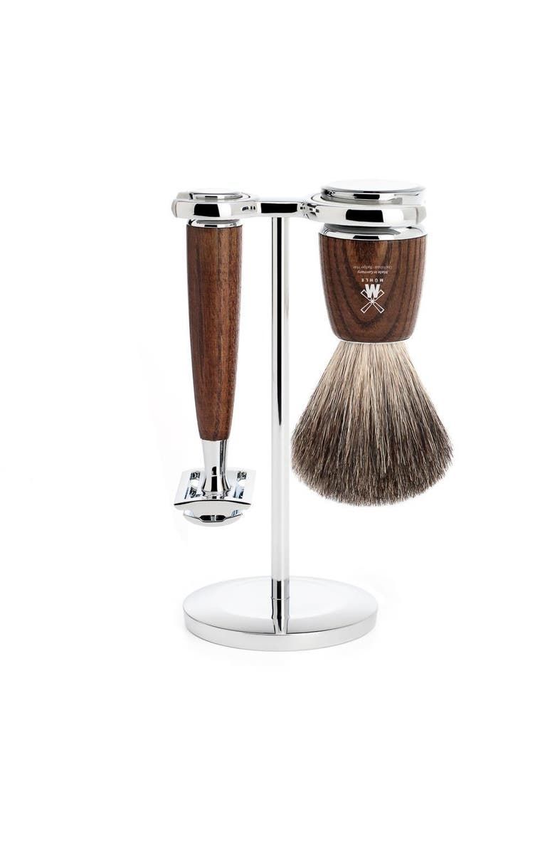 MÜHLE Rytmo Steamed Ash 3-Piece Pure Badger & Safety Razor Shaving Set, Main, color, Steamed Ash