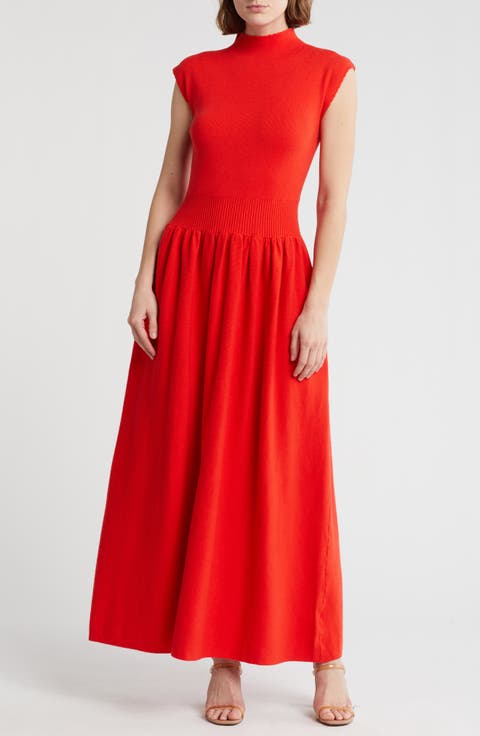 Funnel Neck Knit Dress