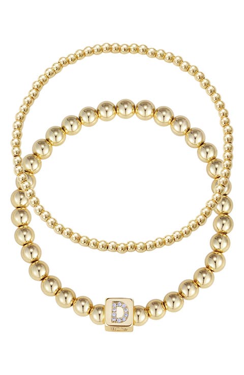 Set of 2 Gold Plated Stretch Bracelets