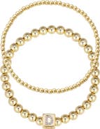 Adornia Set of 2 Gold Plated Stretch Bracelets