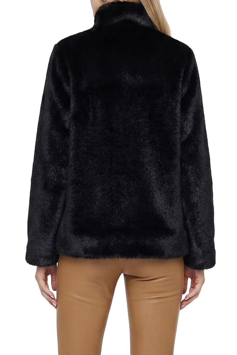 Fur-Free Mink (Faux Fur) Reversible Short Jacket, Alternate, color, BLACK/BLACK