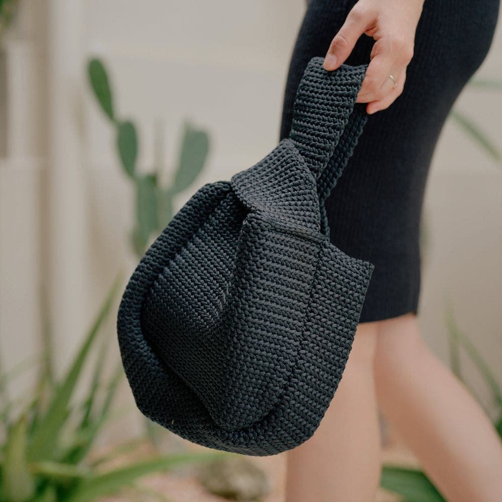 PINK HALEY Mackenzie Knit Clutch, Alternate, color, Black