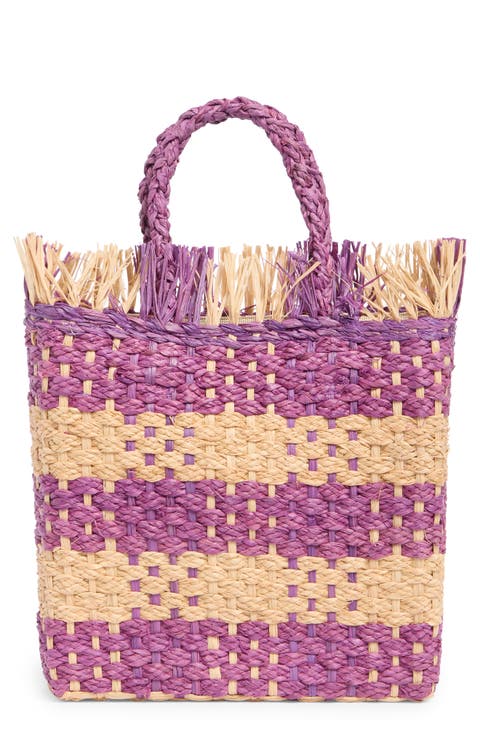 Charlie Stripe Woven Straw Bag