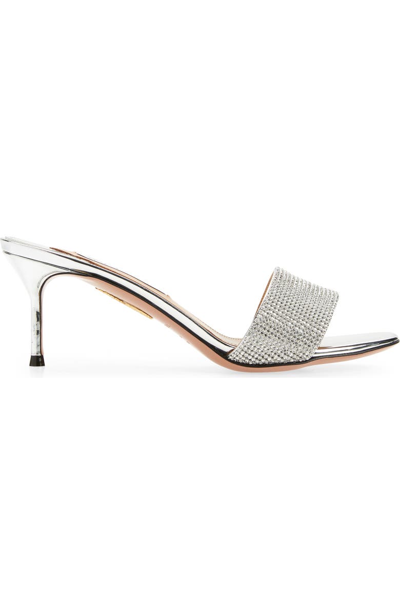 Aquazzura Wonderland Embellished Slide Sandal, Alternate, color, Silver