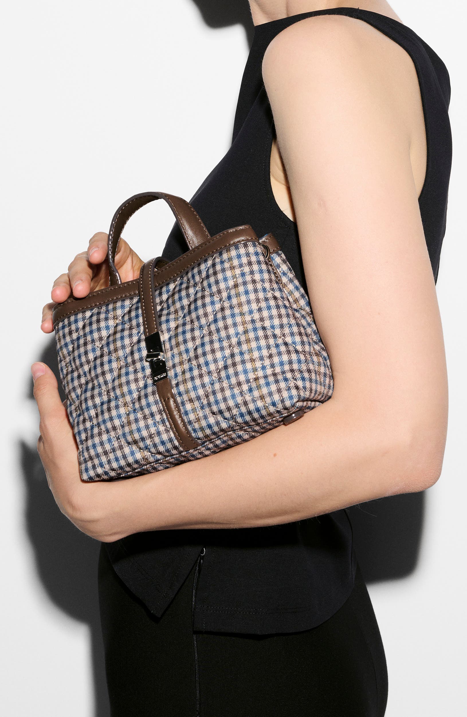 Mini Astor Top Handle Bag, Alternate, color, HERITAGE CHECK