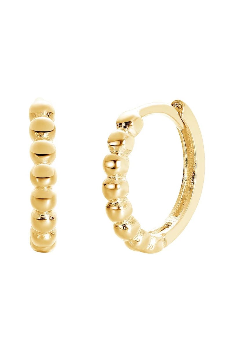 Mazin Jewels Micro Beaded Hoops, Main, color, Gold
