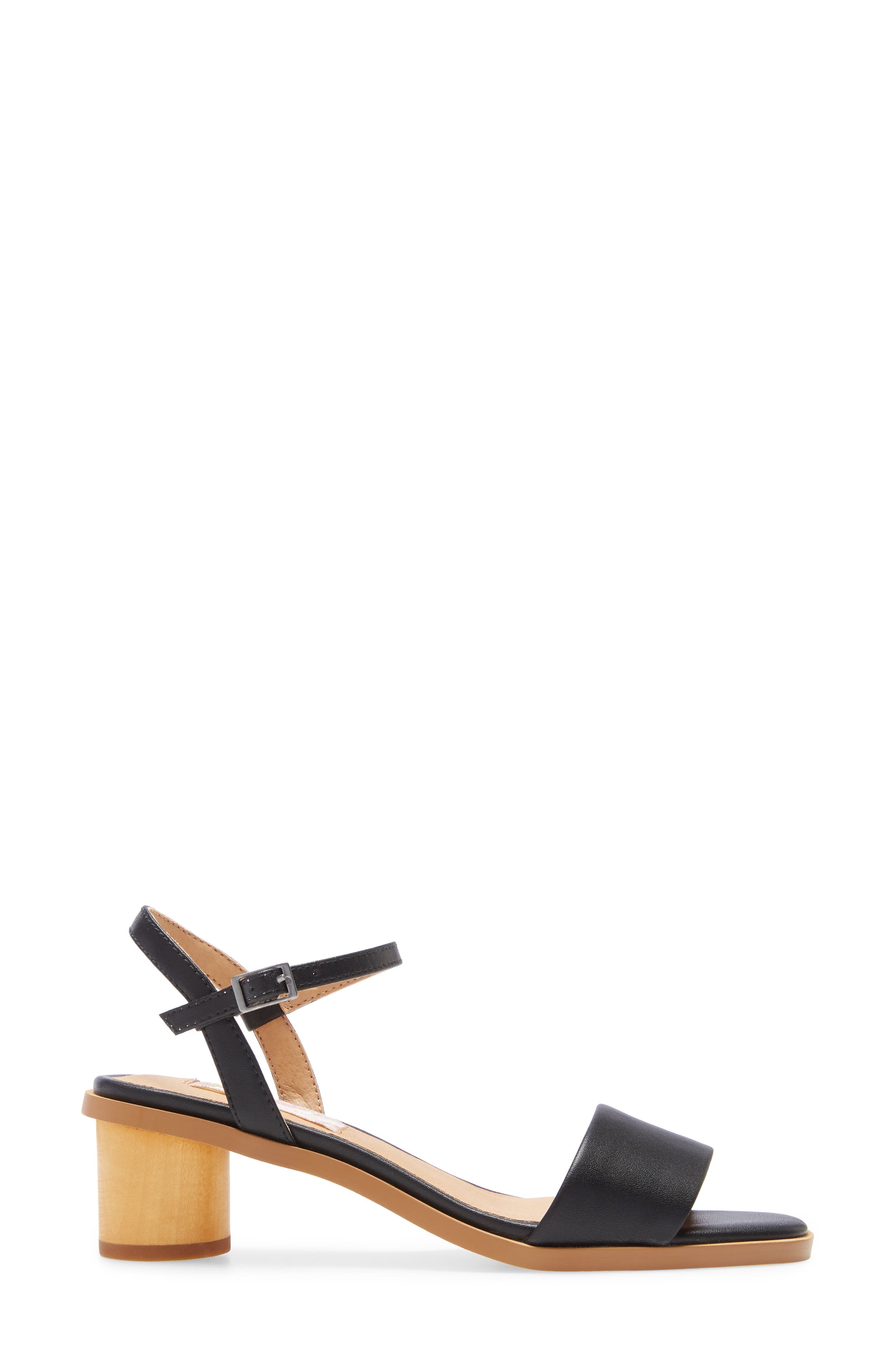 Topanga Column Heel Sandal, Alternate, color, BLACK VEGAN LEATHER