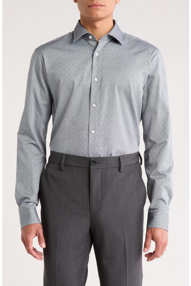 Valerio Modern Fit Cotton Dress Shirt, Main, color, DARK BLUE
