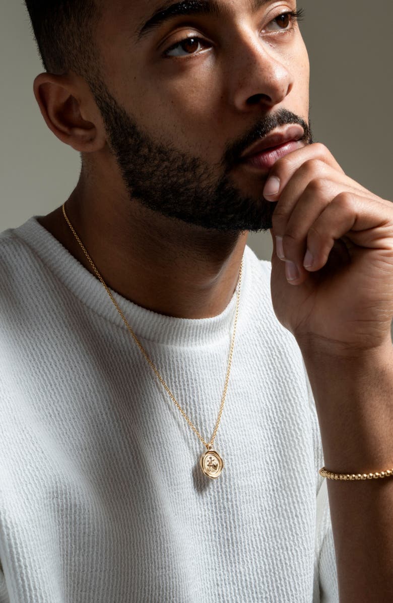 Dower & Hall Men's Hope Talisman Necklace, Alternate, color, Yellow Gold Vermeil