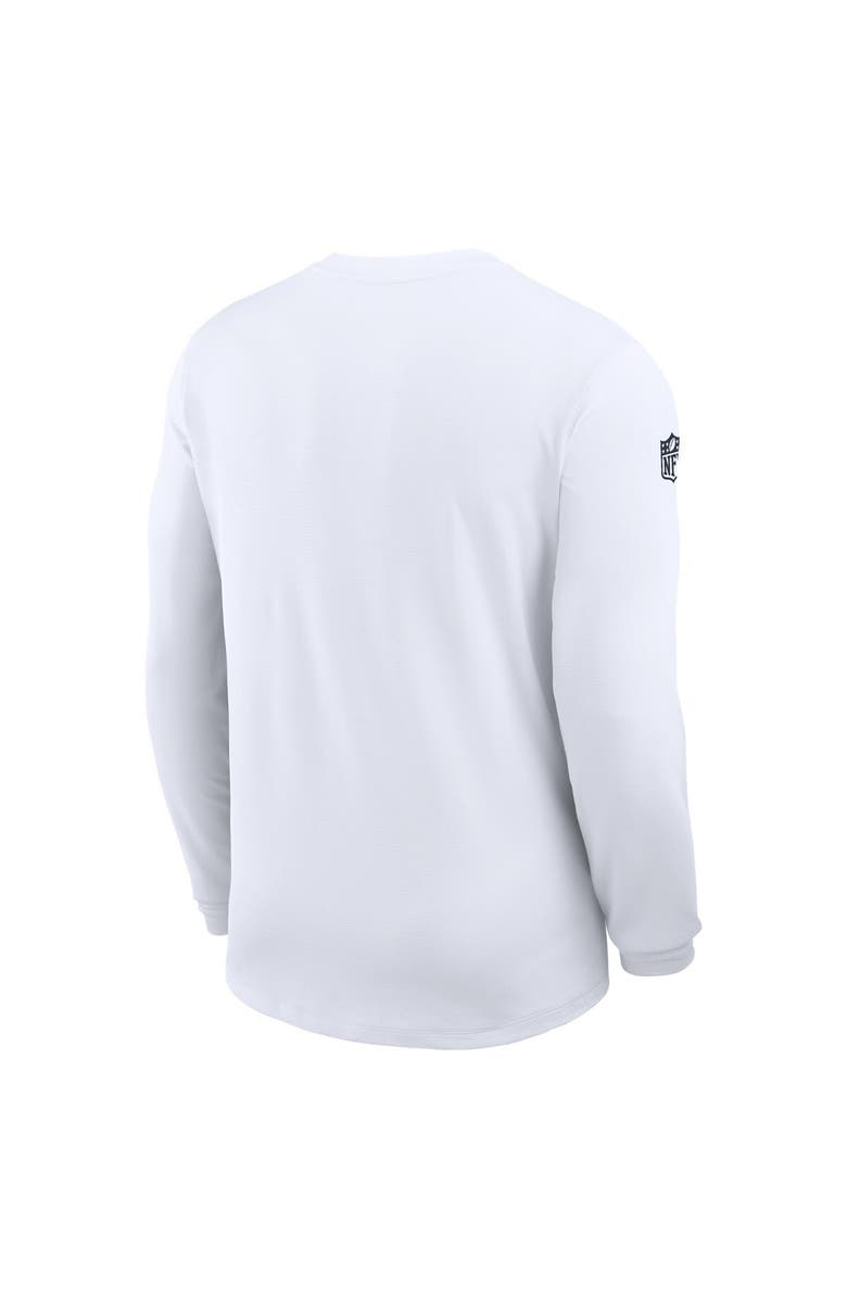 Nike Men's Nike White Chicago Bears Sideline Coach UV Performance Long Sleeve T-Shirt, Alternate, color, White
