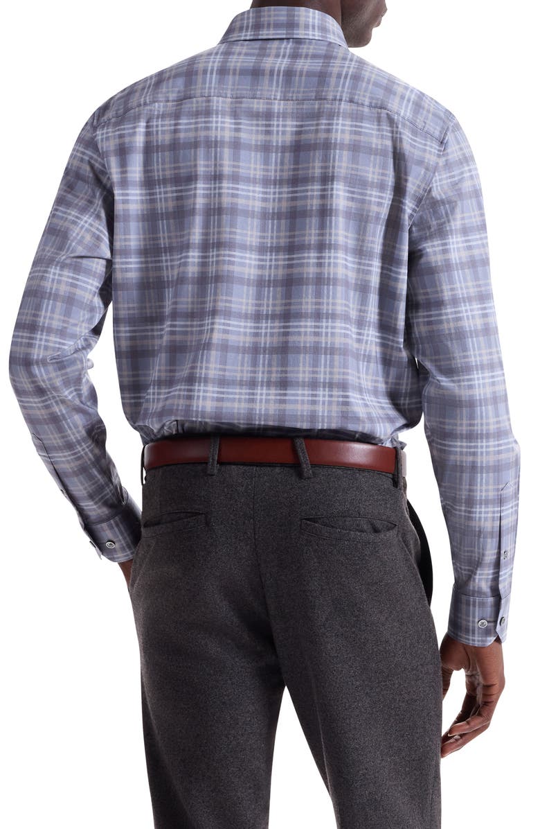Bugatchi Jules OoohCotton<sup>®</sup> Plaid Button-Up Shirt, Alternate, color, Cement