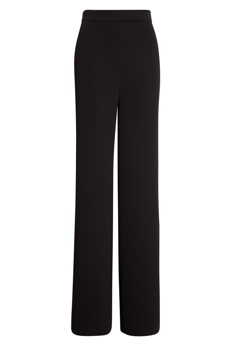High Waist Cady Straight Leg Pants, Alternate, color, BLACK