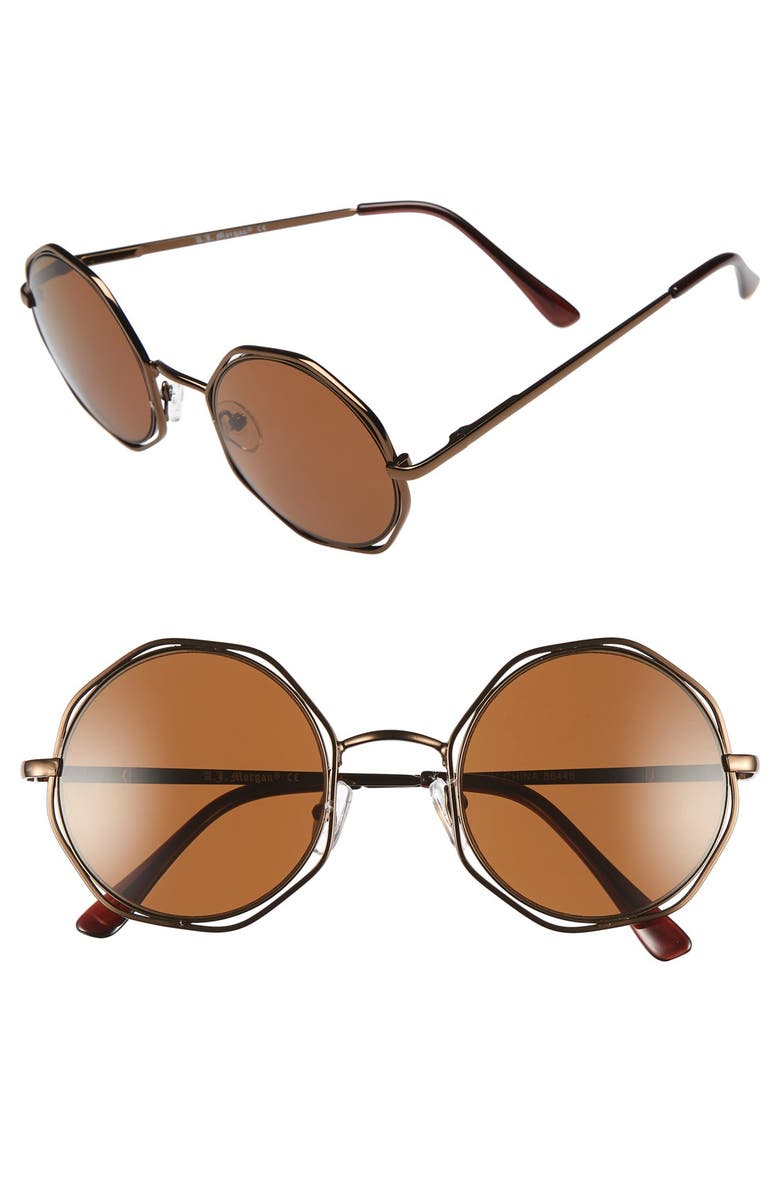 A.J. Morgan 'Clayton' 48mm Octagon Wire Sunglasses, Main, color,