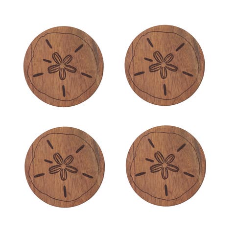 Sand Dollar Wood Coasters Set of 4