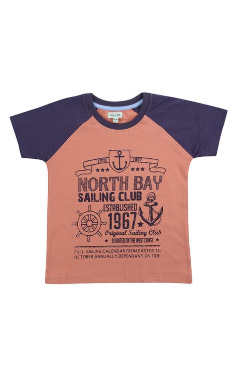 Organic Cotton Sailing Club Slogan Print T-Shirt (Toddler, Little Kid)