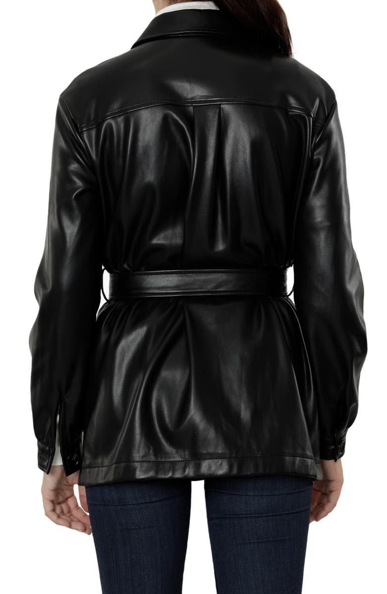 DOLCE CABO Vegan Leather Short Trench Coat, Alternate, color, 