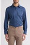 Trim Fit Textured Diamond Stretch Cotton Dress Shirt
