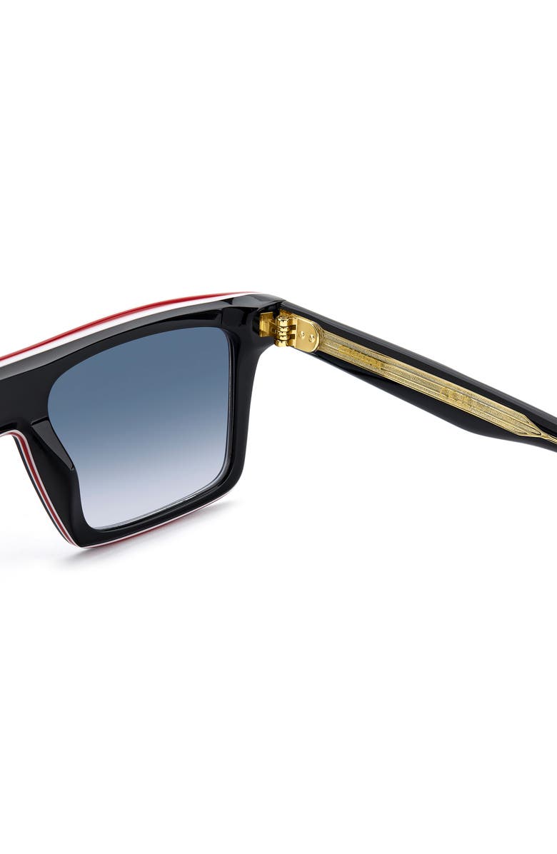 Carrera Eyewear 54mm Rectangular Flat Top Sunglasses, Alternate, color, Black Red/ Dark Blue