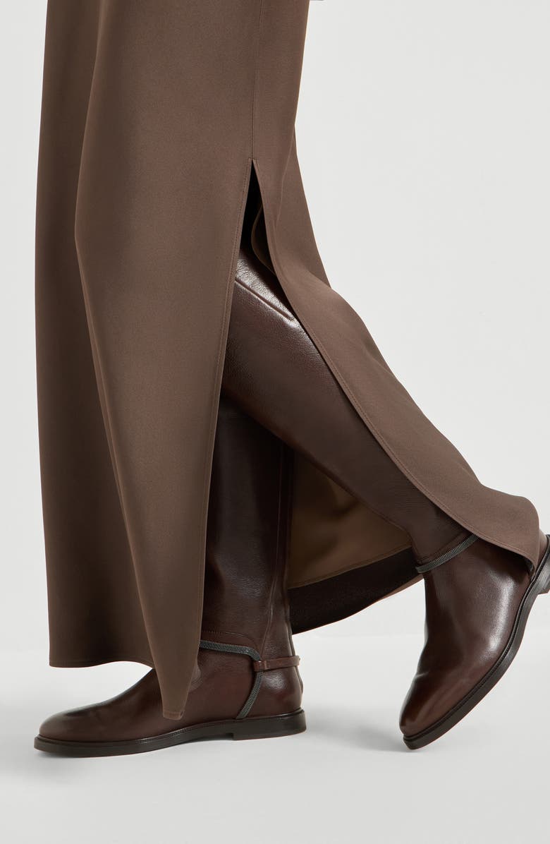 Brunello Cucinelli Fluid Bias-Cut skirt, Alternate, color, Brown