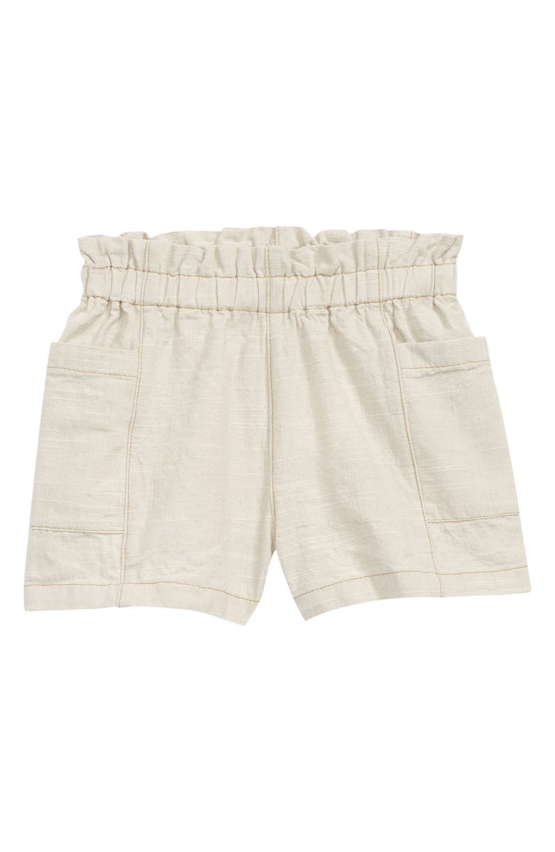Bonpoint Kids' Nougat Paperbag Waist Cotton Shorts, Main, color, 