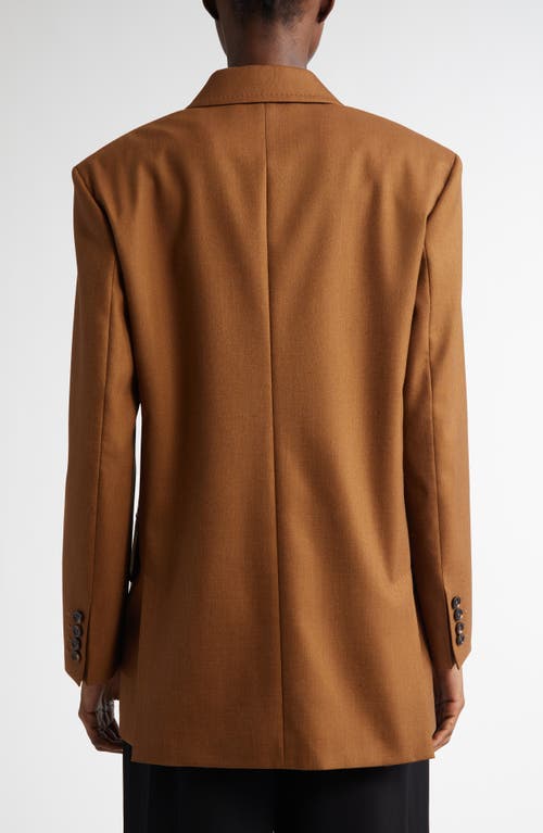 Shop Max Mara Palanca Double Breasted Wool & Mohair Blend Blazer In Tobacco