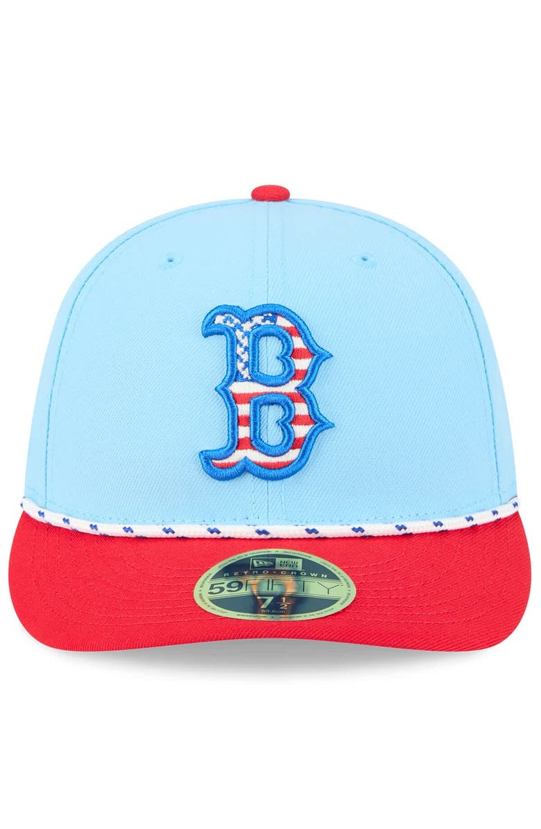 New Era Men's New Era Light Blue/Red Boston Red Sox 2025 Fourth of July Low Profile 59FIFTY Fitted Hat, Alternate, color, 
