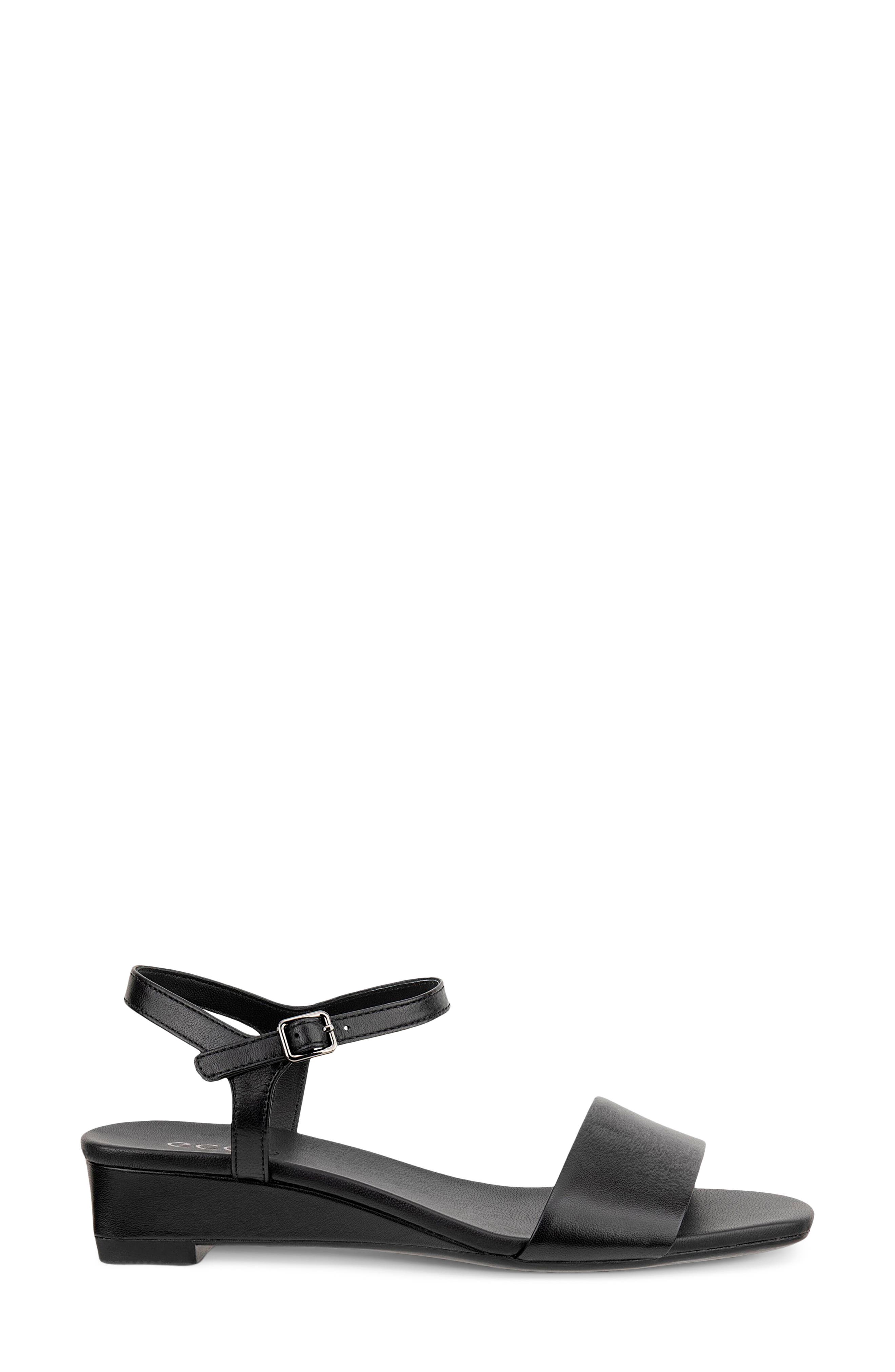ECCO Astrid Ankle Strap Wedge Sandal, Alternate, color, Black
