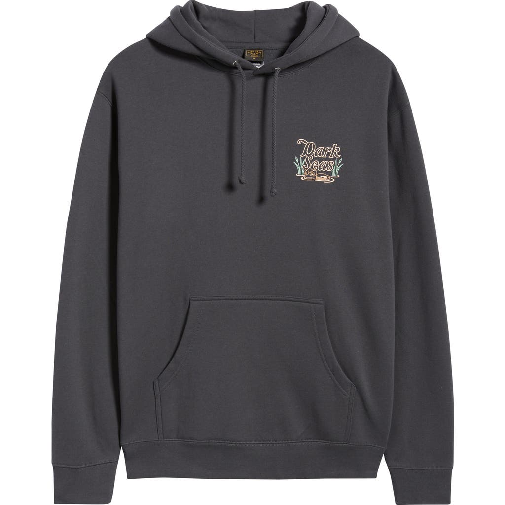 Dark Seas Lagoon Graphic Fleece Hoodie In Black
